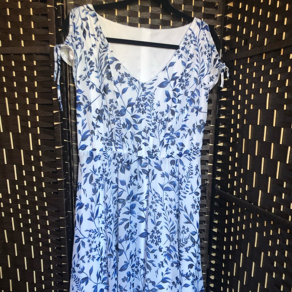 Delicate blue and white dress